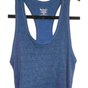 Athleta Women Size XS Blue Racerback  Tank Top Ruched sides